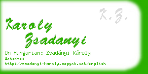 karoly zsadanyi business card