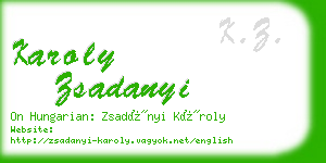 karoly zsadanyi business card